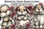 Whimsical Spring Bunny Clipart, an Illustration by Dream Creation (Thumbnail 1 of 7)