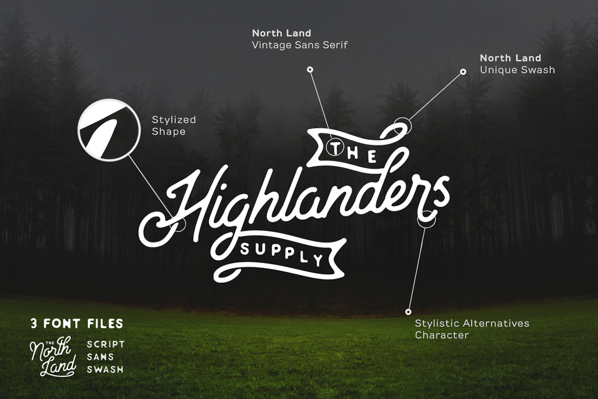 North Land Typeface - Font Bundle preview 3
