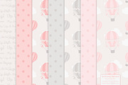 Soft Pink & Grey Hot Air Balloons, an Illustration by Amanda Ilkov (Thumbnail 5 of 5)
