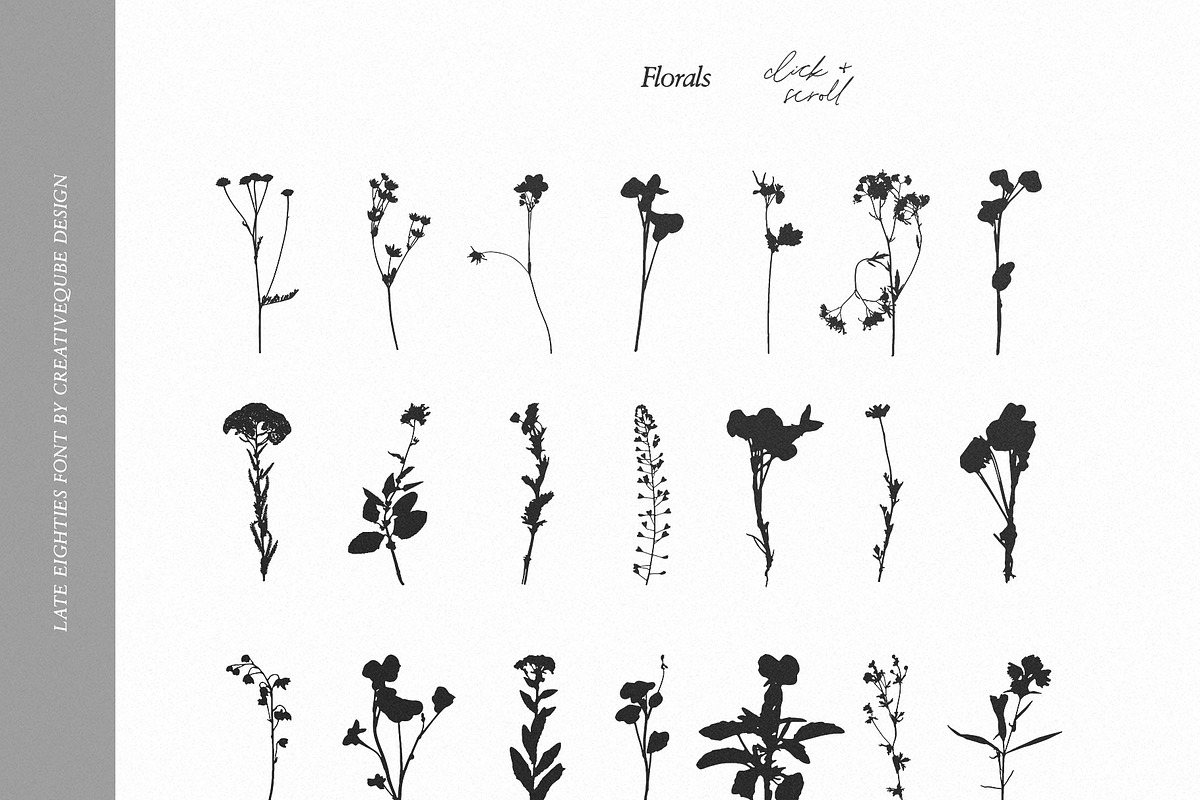 Late Eighties Font & Florals, a Serif Font by Creativeqube Design (Photo 10 of 10)