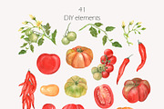 Amore Tomato Girl Summer Watercolor, a Food Illustration by Catch the Dream Art (Thumbnail 10 of 13)