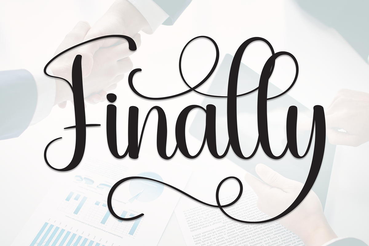 Finally | Script Font, a Blackletter Font by Scratchones (Photo 1 of 9)