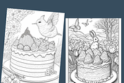 Easter Cake Coloring Pages for Adult, a Seasonal Illustration by Sourcedigi (Thumbnail 2 of 3)