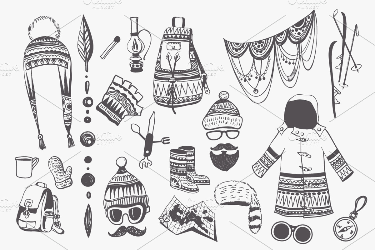 Doodle Camping & Ethno Illustrations, an Illustration by Adiemus (Photo 3 of 5)