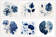 Deca Co - Blue Ink Botanical Shapes, a Texture Illustration by milatovar (Thumbnail 2 of 25)