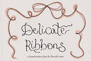 Delicate Ribbons // Quirky Script, a Handwritten Font by PeachCreme (Thumbnail 1 of 9)