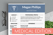 Medical Resume Template //, a Resume Template by LevelUpResume (Thumbnail 1 of 5)