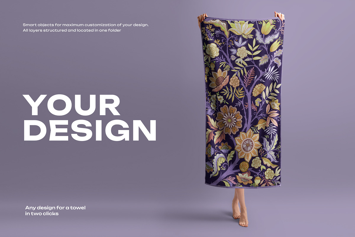 Mockup of a Large Bath / Beach Towel, a Household Mockup by Grow Design Craft Studio (Photo 4 of 7)