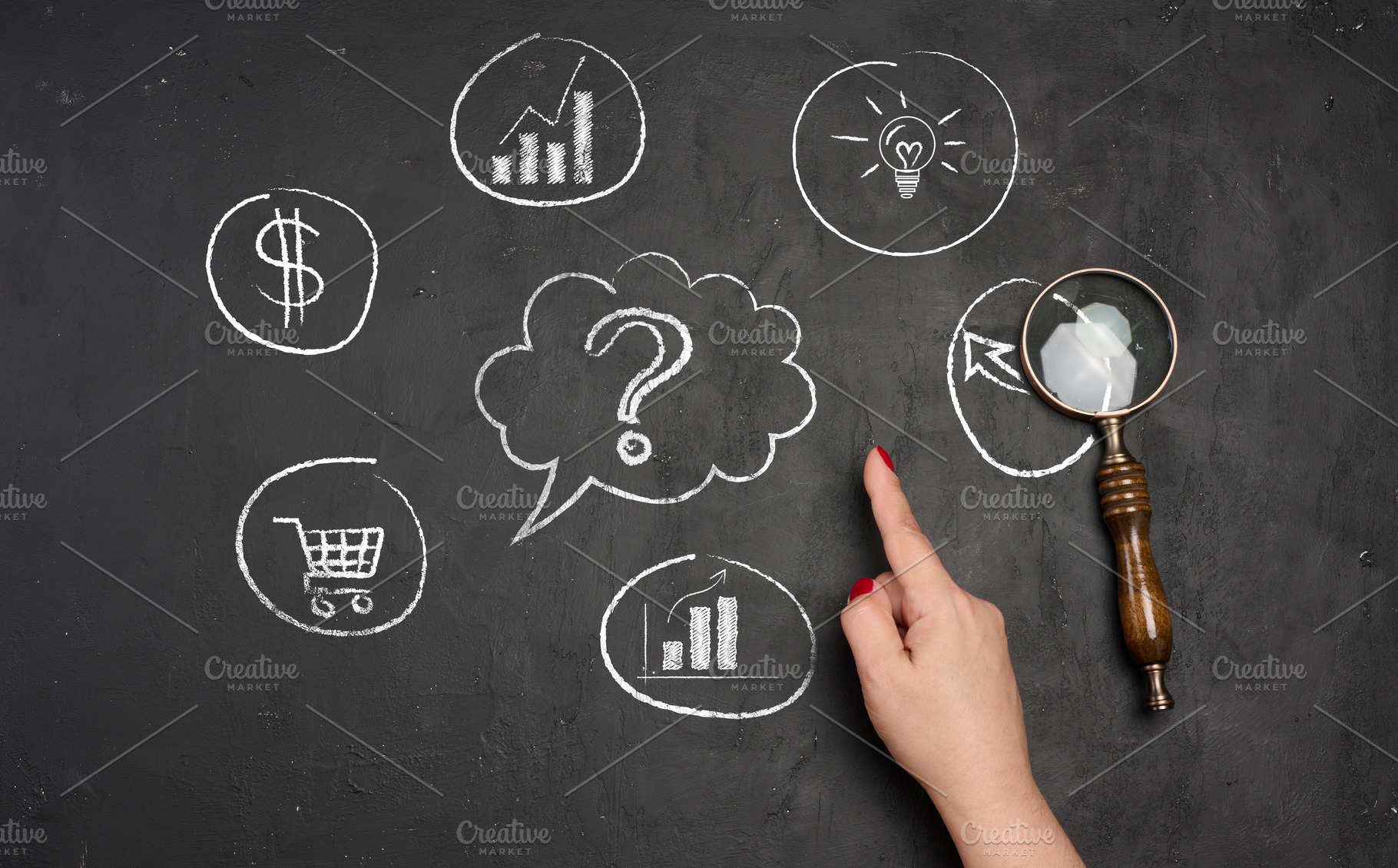 Visualization of the business decision-making process, with a ha, a Business Photo by ndanko