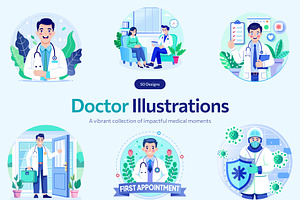 Doctor Illustration Art Set, a Healthcare Illustration by Brickclay