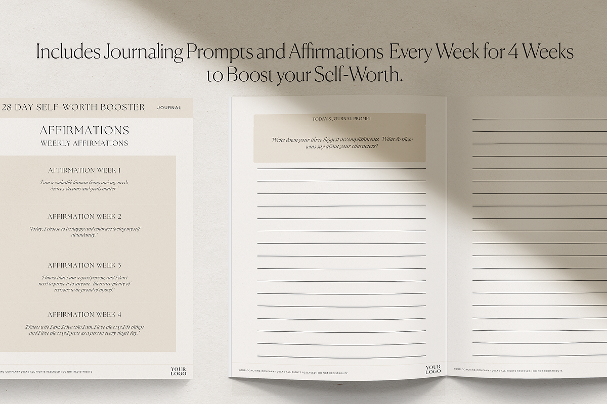 Self Worth Booster Journal Canva, a Presentation Template by HelloKarla (Photo 3 of 5)