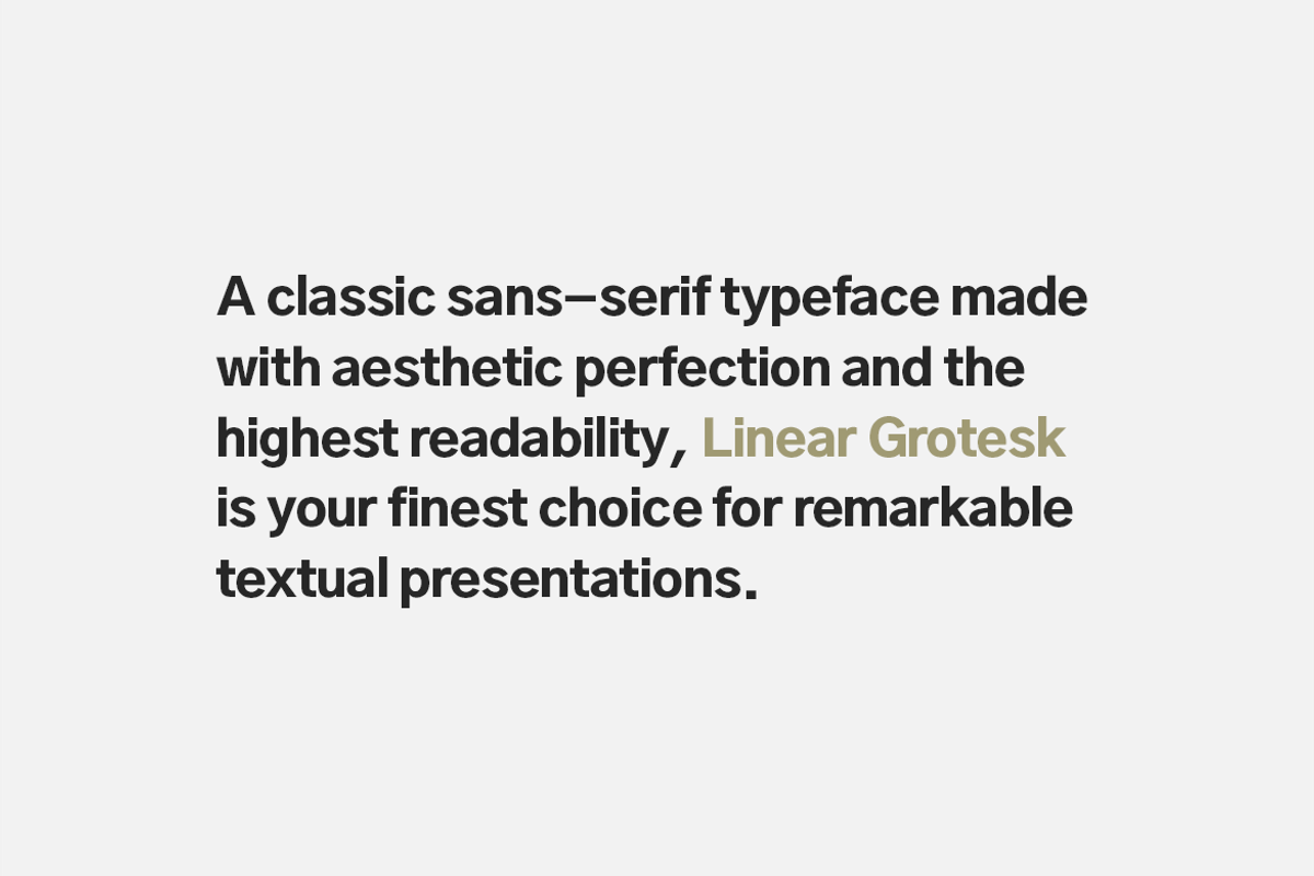 LINEAR GROTESK - Modern Font Family, a Sans Serif Font by Designova® (Photo 2 of 15)
