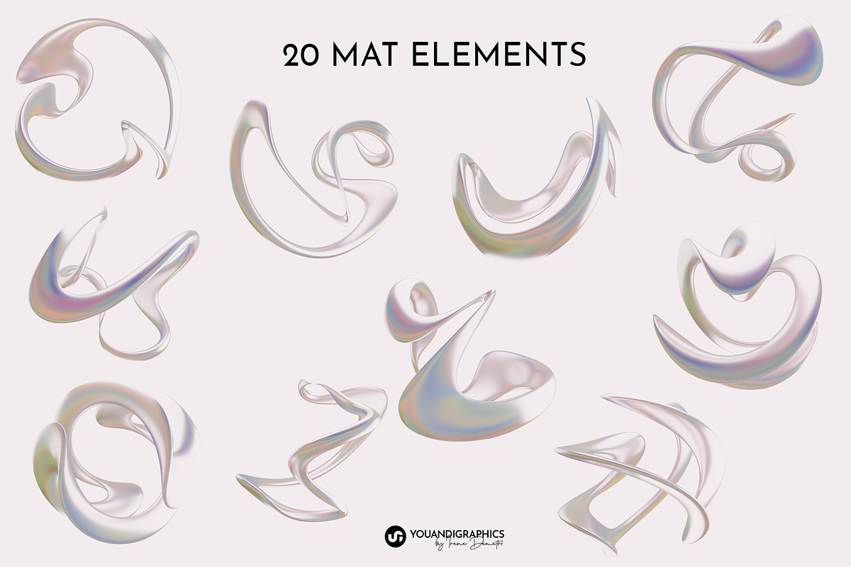 Iridescent 3D Liquid Shapes, a Graphic by Youandigraphics (Photo 9 of 13)