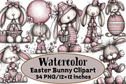 Easter Bunny Clipart, an Illustration by Design Market (Thumbnail 1 of 3)