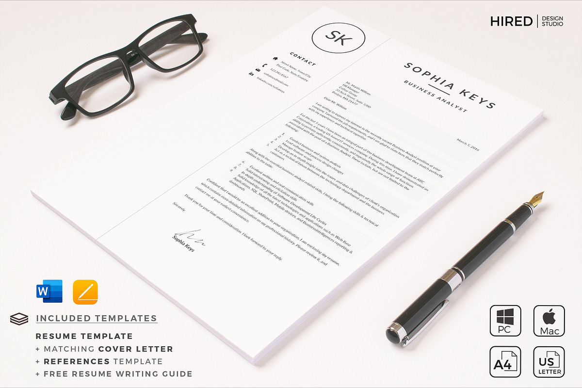 Minimalist CV Resume + Cover Letter, a Resume Template by HIRED Design Studio (Photo 6 of 10)