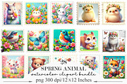 Spring Animal Postage Stamp Clipart, an Illustration by Designking (Thumbnail 1 of 5)