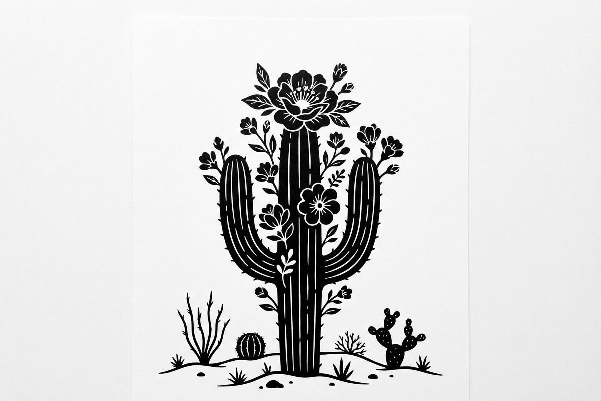 60 Desert Cactus Floral Silhouette, a Seasonal Illustration by Amazin_art (Photo 10 of 21)