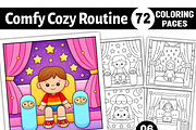 Comfy Cozy Routine Coloring Pages, a Decorative Illustration by Ink Gallery (Thumbnail 1 of 9)