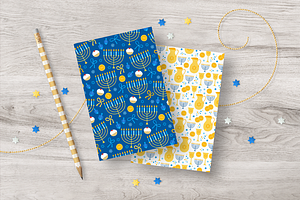 12 Hanukkah Seamless Patterns