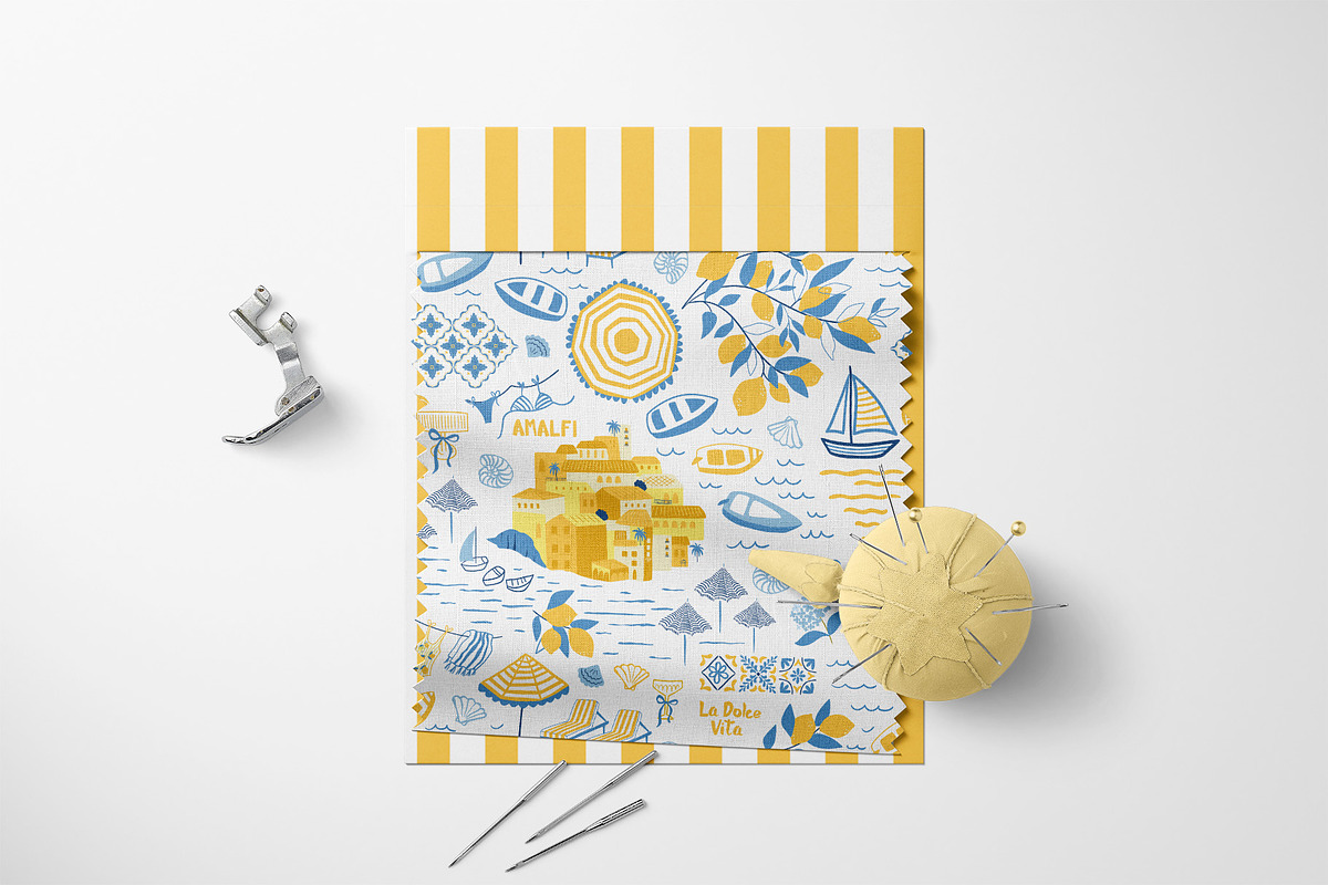 Limoncello - summer Amalfi patterns, a Pattern Graphic by Tani Kuzminka (Photo 12 of 24)