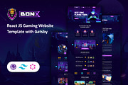 Gatsby Gaming Template - Bonx, a React Template by HasThemes (Thumbnail 1 of 5)