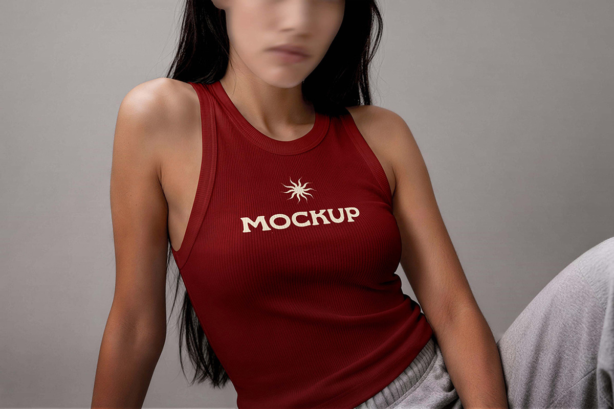 Casual Ribbed Tank Top Mockup, a Shirt Mockup by Pitchlook.Studio (Photo 2 of 4)