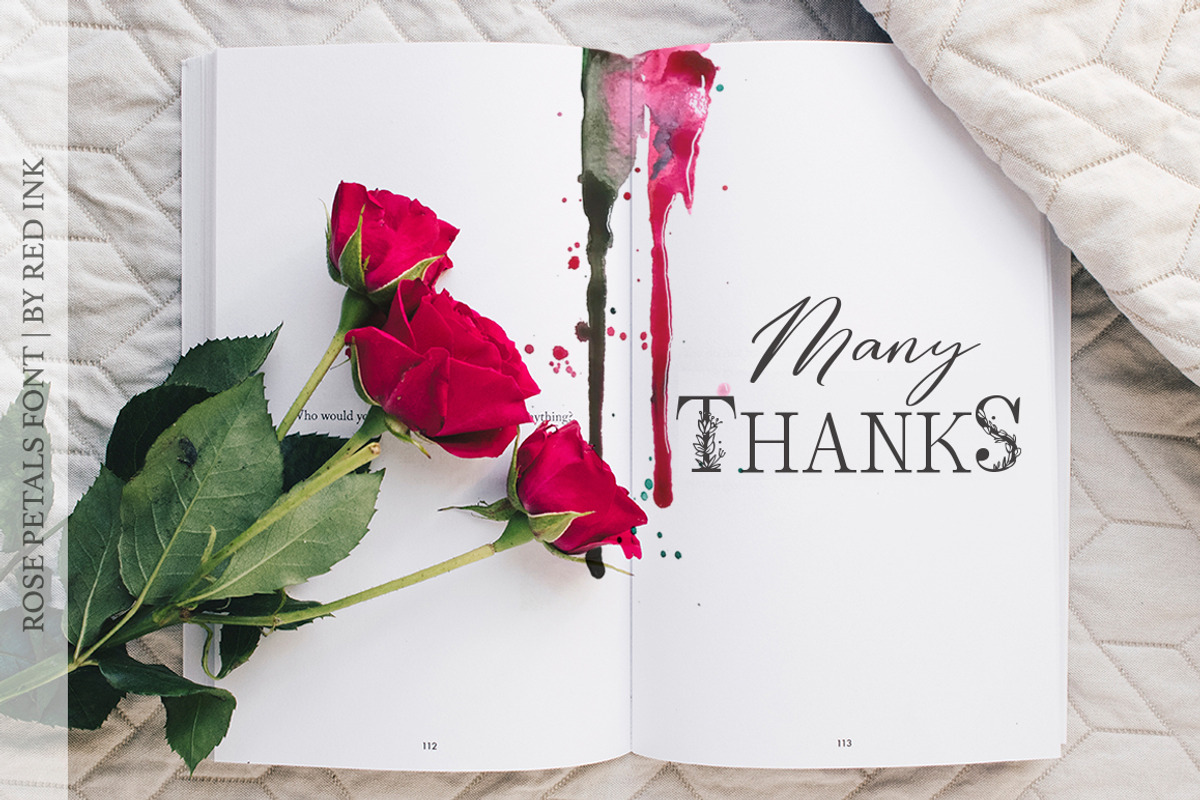 Rose Petals. Font duo + Bonuses., a Script Font by Red Ink (Photo 13 of 13)