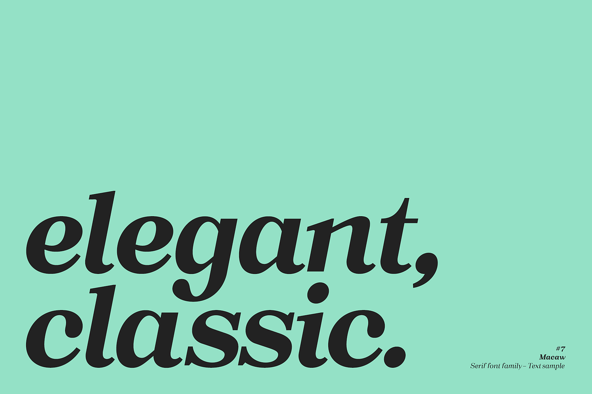 Macaw - Serif Typeface, a Serif Font by Unio Designs (Photo 6 of 11)
