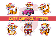 Set of Cute Cartoon Tigers., an Animal Illustration by KENO Mascots (Thumbnail 1 of 7)