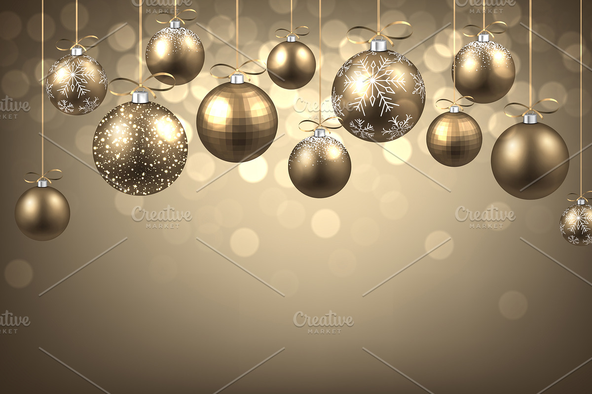 Big golden Christmas & New Year set, a Decorative Illustration by Vjom (Photo 18 of 30)