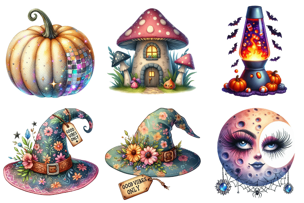 Groovy Halloween Day Clipart, an Illustration by Pixels.Craft (Photo 4 of 7)