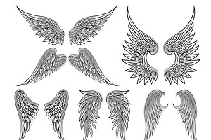 Vector Heraldic Wings Or Angel