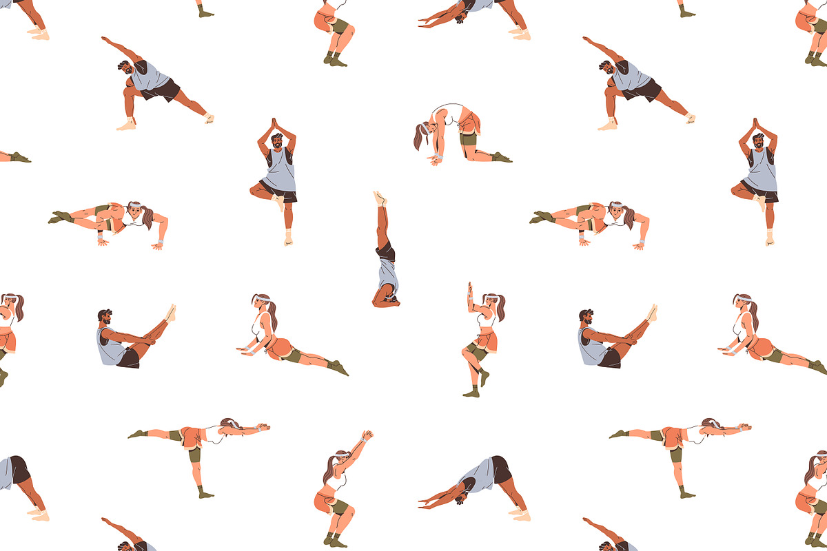 People in yoga poses, asanas set, a Sport Illustration by PaperTrident (Photo 12 of 12)
