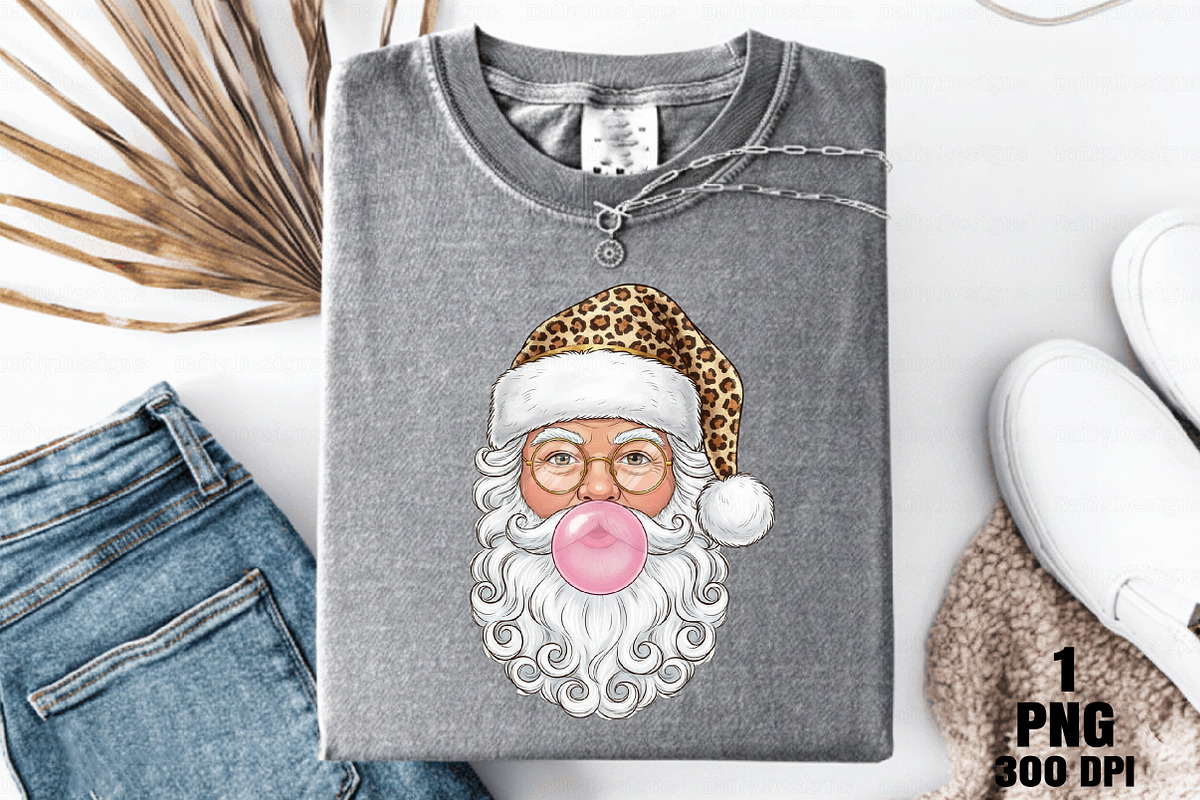 Glitter Leopard Bubblegum Santa Xmas, an Illustration by Daily.Designs (Photo 9 of 10)