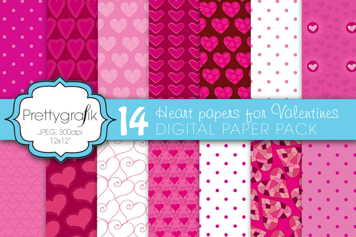 valentine heart digital paper