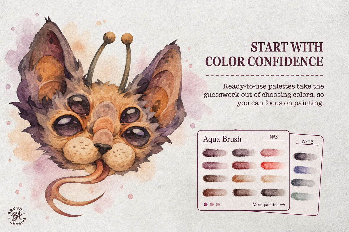 Watercolor & Ink Procreate Brushes, a Brush Add-On by BrushArchive (Photo 9 of 16)