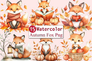 Autumn Fox Sublimation Clipart Png, an Illustration by CitraGraphics