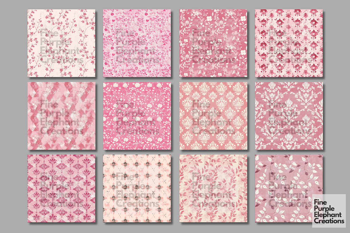 Pink Distressed Cottagecore Shabby, a Pattern Graphic by Fine Purple Elephant (Photo 5 of 5)