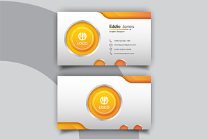 Futuristic Orange Business Card