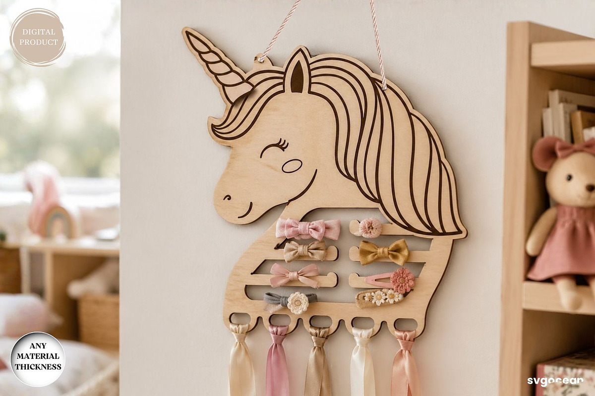 Girls Hair Bow Holder SVG Bundle, an Animal Illustration by svgocean (Photo 5 of 9)