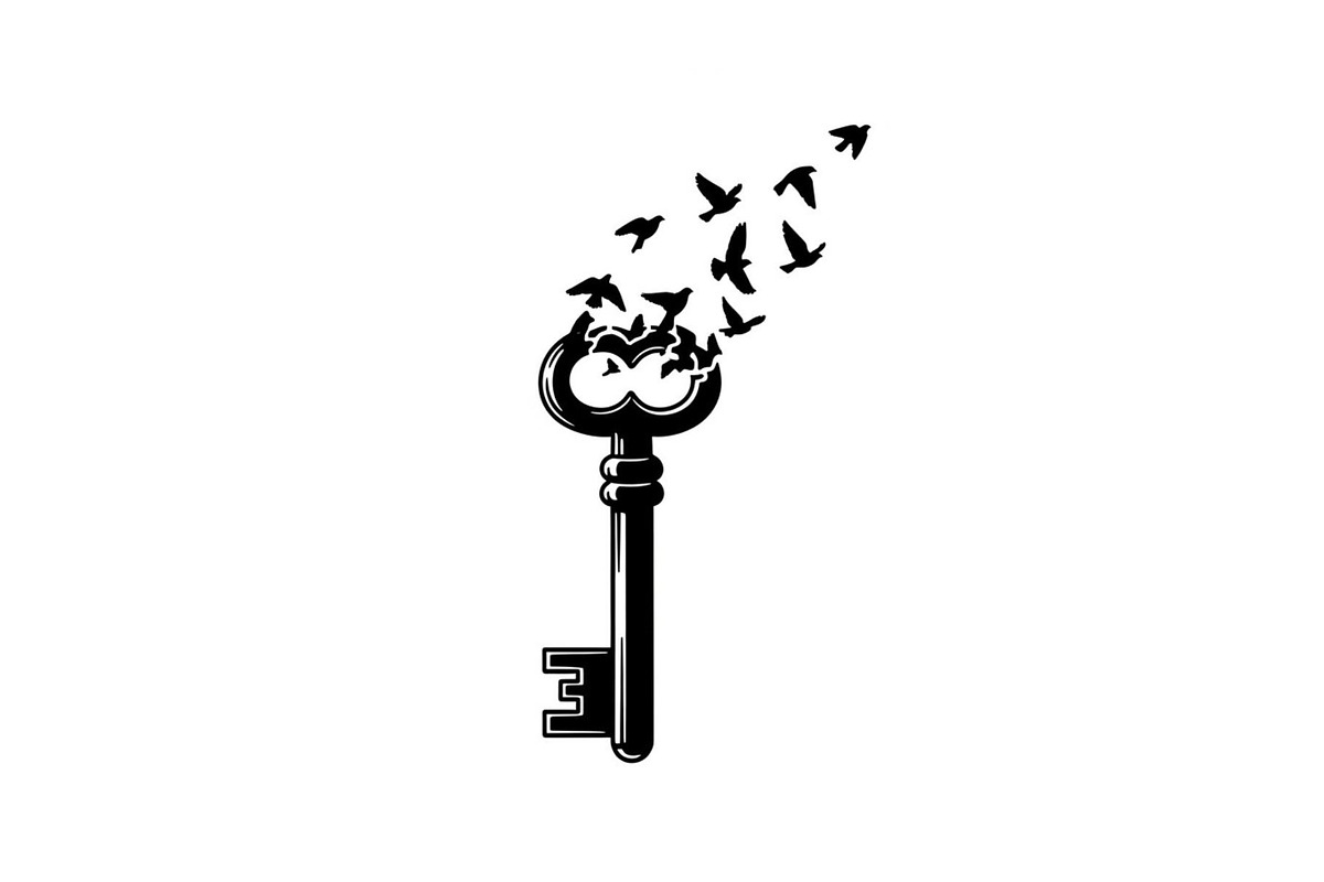 50 Flying Keys Silhouette Vector Bun, an Illustration by Designs_River (Photo 47 of 51)