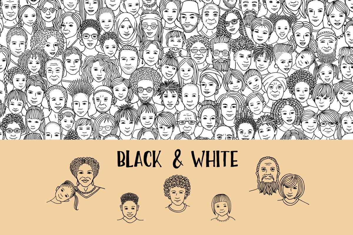 Huge Collection of 220 Diverse Faces, a Person Illustration by Franzi draws (Photo 7 of 12)