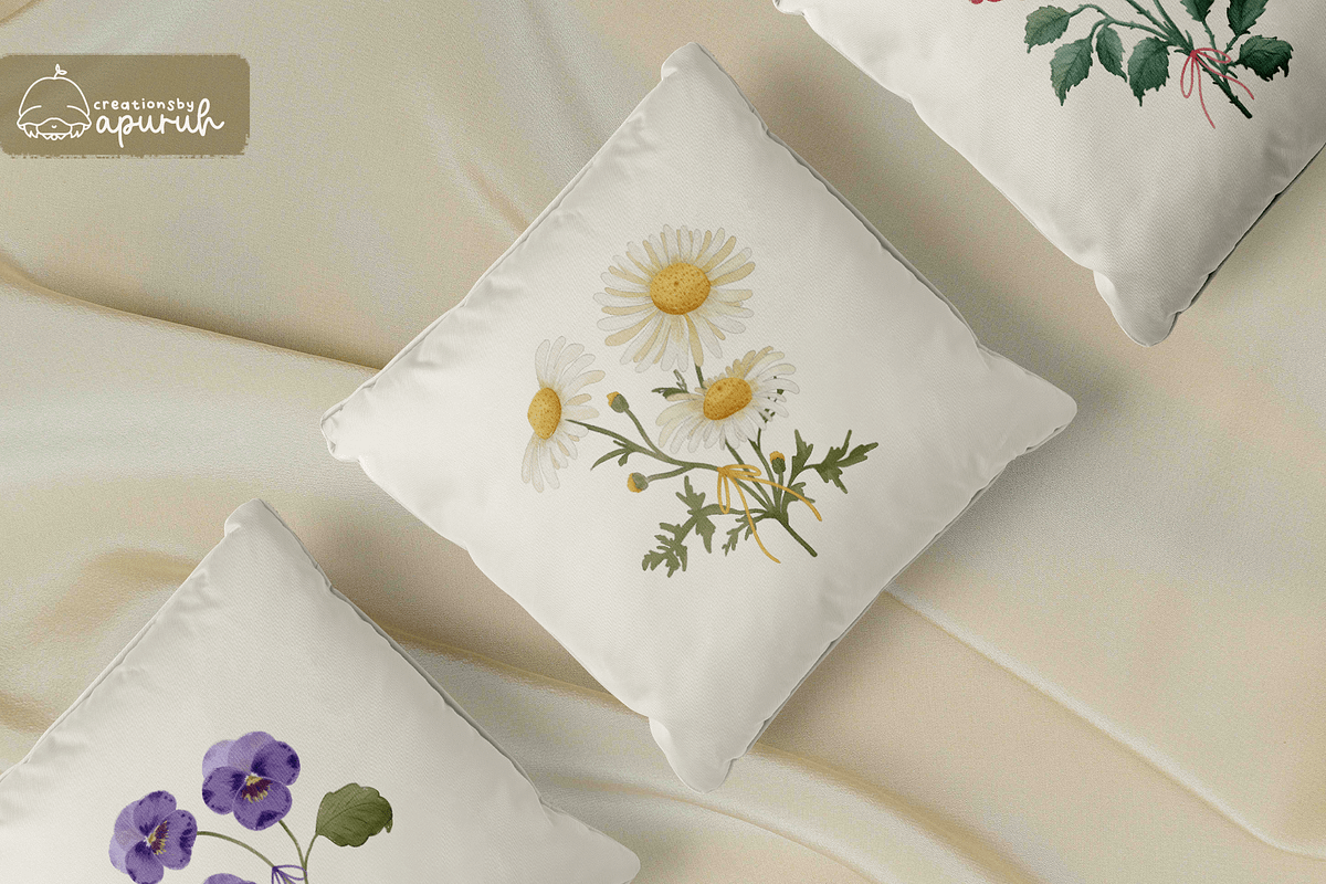 Flower Birth Month Watercolor, a Decorative Illustration by creationsbyapuruh (Photo 3 of 7)