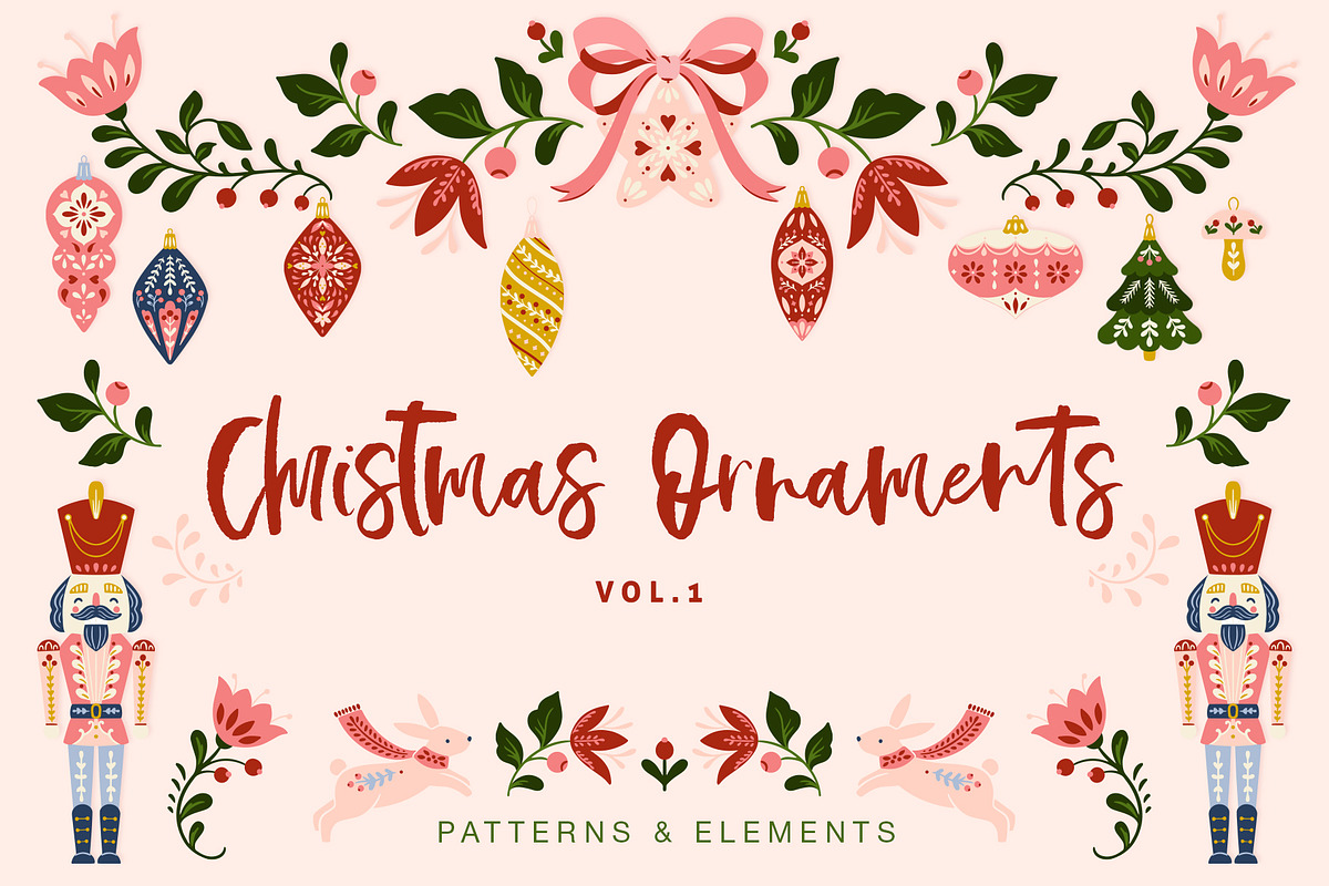 Christmas Folk Art Ornaments & More, a Seasonal Illustration by Inna Moreva (Photo 1 of 16)