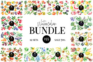 Watercolor Bundle Vector Set