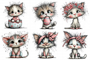 Whimsical Easter Cats Clipart, an Illustration by Daily.Designs (Thumbnail 5 of 8)
