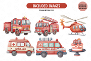 Cute Firefighters Clipart Set, an Illustration by TatiMockup (Thumbnail 2 of 5)