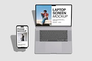 Laptop and Phone mockup, a Wearable Device Mockup by Unerispace (Thumbnail 4 of 5)