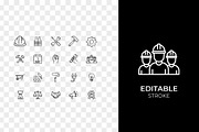 Labor Day Worker Safety Icon Set, an Outline Icon by Unique Design Team (Thumbnail 2 of 3)