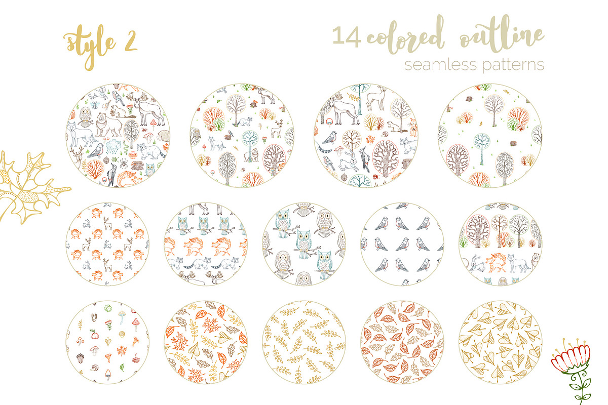 Autumn Woodland Seamless Patterns, a Pattern Graphic by MaljukArt (Photo 8 of 14)